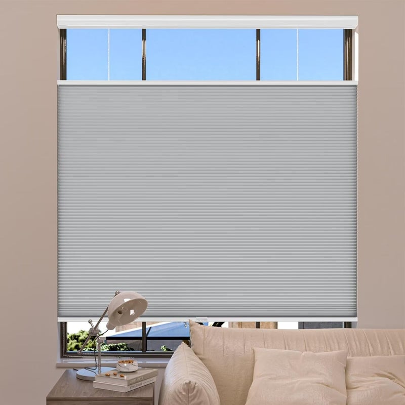 MYshade Top Down Bottom Up Shade Cordless Cellular Shades Blackout Blinds for Indoor Windows Room Darkening Window Blinds & Shades Easy to Install 30" W X 72" H (Grey) - Image 1